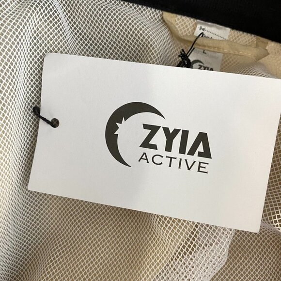 Zyia Active Black And Tan Block Zipper Jacket Full Zip NWT Women's Large - Picture 9 of 12